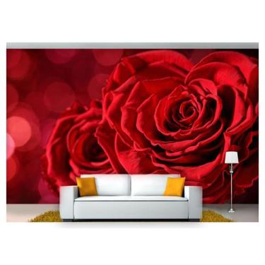 Imagem de Papel De Parede Flores Rosas Romântico 3D Nfl208 - Você Decora