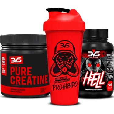 Imagem de 3VS Nutrition Combo Creatina Monohidratada 300gr + Termogênico Hell 120caps + Garrafa Exclusiva