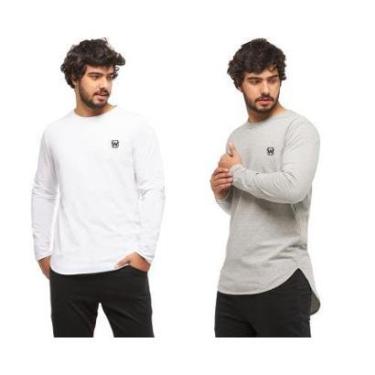 Imagem de KIT COM 02 CAMISETAS LONGLINE MASCULINA WOOKS OVERSIZED MANGA COMPRIDA WC2-PRETO-VERMELHO-EXG-Feminino