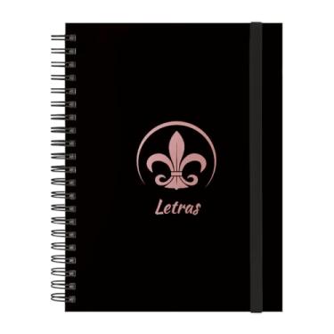 Imagem de Caderno Universitário Plus 12 Matérias Profissões Letras (Preto e Rosê)