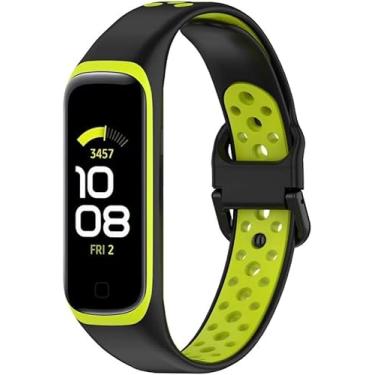 Imagem de Pulseiras Esportivas NSmart compativeis com Galaxy Fit2 SM-R220 (R220, Preta com Verde)