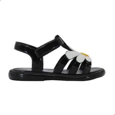 Imagem de Sandália Mini Melissa Hip Bloomy Infantil Preto/Branco