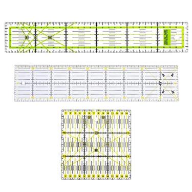 Imagem de Colaxi 3 peças régua de acrílico para artesanato de costura 15 x 15 cm/10 x 45 cm/5 x 30 cm