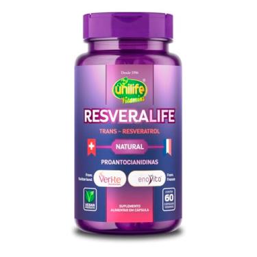 Imagem de Trans Resveratrol Resveralife Unilife 60 Cápsulas