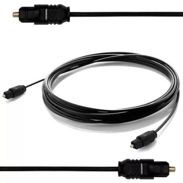 Imagem de Cabo Óptico 2m P/ Áudio Digital Toslink Ouro Video Game Tv - Portway