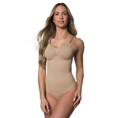 Imagem de Body Básico Modelador Diminui Barriga Sem Bojo Sem Costura Alça De Sil