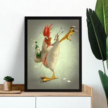Imagem de Quadro Decorativo Galo Ninja 45X34Cm - Com Vidro - Quadros On-Line