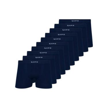 Imagem de Kit com 10 Cuecas Boxer Lupo 661-001, Azul marinho, M