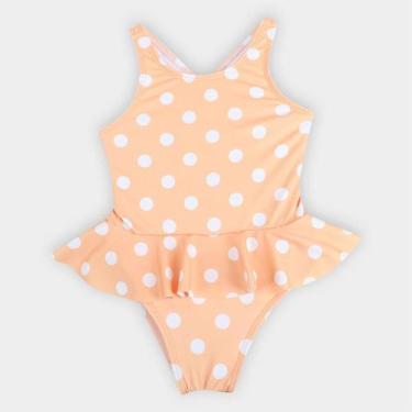 Imagem de Maiô Infantil Hering Kids Com Proteção Solar Uv Toddler, 1A, Laranja
