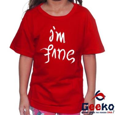 Imagem de Camiseta Infantil BTS 100% Algodão Im Fine Geeko, Vermelho, 4