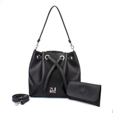 Imagem de Bolsa Saco Media Greta Preta+Bolsinha Nina 10422 ZuíBrasil - ZUIBRASIL