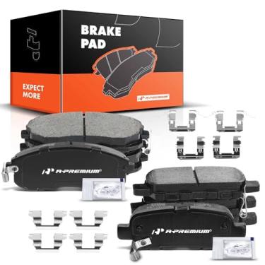 Imagem de A-Premium Conjunto de pastilhas de freio a disco de cerâmica dianteiras e traseiras compatível com Nissan Altima 2002-2013 Juke 2011-2017 Sentra 2007-2017 350Z Infiniti G35 2003-2005