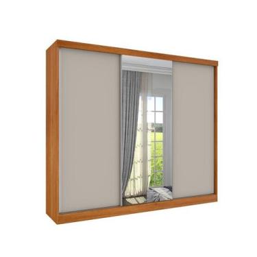 Imagem de Roupeiro 3 portas  com espelho na porta central - TCIL, CINAMOMO OFF