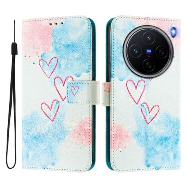 Imagem de Capa carteira para vivo X200 Pro, 3 compartimentos para cartão, 1 compartimento para dinheiro, capa flip de couro PU com padrão fofo, capa com fivela magnética à prova de choque, compatível com sem