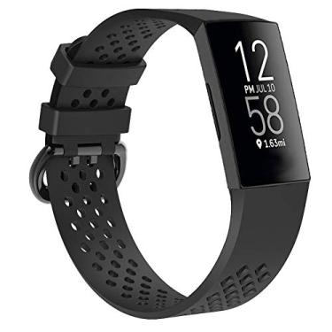 Imagem de Pulseiras de substituição compatíveis com Fitbit Charge 4/Fitbit Charge 3 para mulheres e homens, pulseiras esportivas de silicone para fitness para mulheres e homens, pequenas e grandes