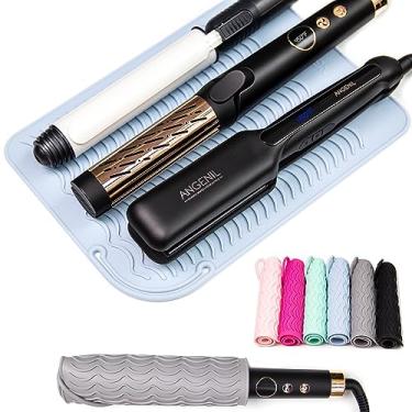 Imagem de ANGENIL Tapete Resistente Ao Calor para Ferro de Ondulação com Almofada de Calor Grande para Ferramentas de Cabelo, Manga de Tapete Alisador de Cabelo de Ferro Plano, Uso para Tapete de Silicone para Ferramentas de Cabelo Ferro Quente e Pistolas de Cola Artesanal
