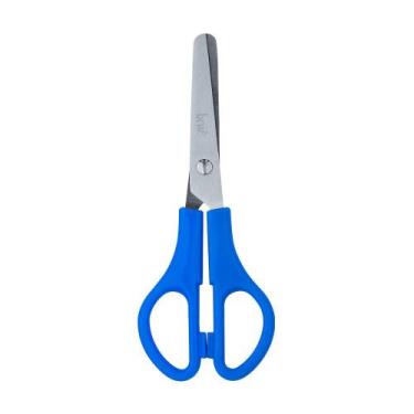 Imagem de Tesoura Escolar Neon 13cm c/ régua - BRW - Unidade, AZUL