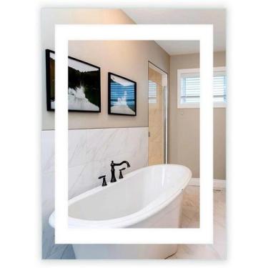 Imagem de Espelho jateado iluminado com led frio 50x80cm - Woodglass