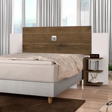 Imagem de Cabeceira Extensível Acapulco 6 Prateleiras Flex Jequitibá/Off White - J&a Móveis