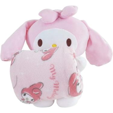 Imagem de Pelúcia com Manta Coral Fleece Turma da Hello Kitty 100x75cm
