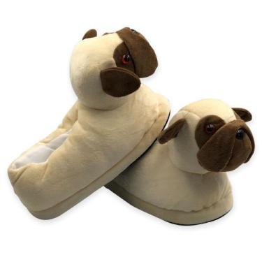 Imagem de Conforto e Estilo Pantufas 3D de Cachorro Pug Tamanho Único - Fullcomm