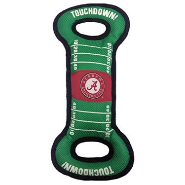 Imagem de Pets First NCAA Football Field Dog Toy com Squeaker. - Alabama Crimson Tide - para rebocar, jogar e buscar. - Brinquedo de PET resistente e durável