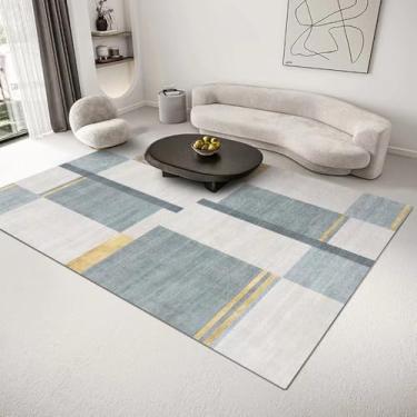 Imagem de Tapetes geométricos nórdicos para sala de estar, quarto, cabeceira, tapete moderno para sofá, área de chão, tapete decorativo de tamanho grande, flanela 4.200 x 300 cm 78,7 x 118 pol.