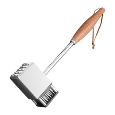 Imagem de IEUDNS Amaciador de carne manual de aço inoxidável, panelas resistentes, dupla face, amaciador de cozinha para churrasco, carne, frango, com Alça
