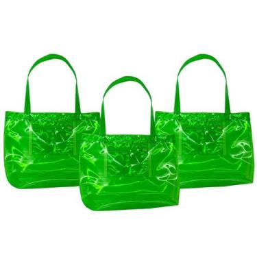 Imagem de Kit 3 Bolsa De Praia Sacola Piscina Transparente Impermeável Verão  - 