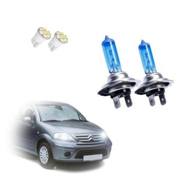 Imagem de Kit de Lâmpadas Super Branca Farol Baixo H7 para Citroen C3 2003 2004 