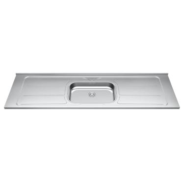 Imagem de Pia de Cozinha com Cuba e Válvula Bali 200cm Aço Inox - Ghel Plus