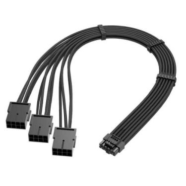 Imagem de Adaptador pci-e 5.0 12vhpwr 16 pinos para 3 x 8 pinos (6+2) - COOLMOON