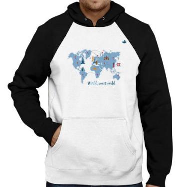 Imagem de Moletom World sweet world - Foca na Moda, Branco, Preto, GG