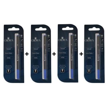 Imagem de Kit Carga Para Caneta Crown RollerBall - Ca22007 Azul Preta ( Kit com 