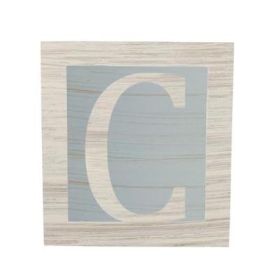 Imagem de Cubo Azul Letra Branca com Aplique Festa Chá de Bebê Decoração 8x8x8 C