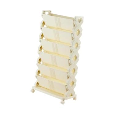 Imagem de IEUDNS Prateleira para livros de 6 camadas, organizador multifuncional, universal, rolo, armazenamento de livros, canto, estante para quarto, cd, Sem Tampa Superior