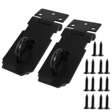 Imagem de Verkelly Pacote com 2 fechaduras de porta de 7,6 cm, trava de ferrolho de porta de aço inoxidável, fecho de segurança com parafusos (preto)