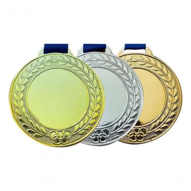Imagem de Kit 140 Medalhas 55mm Sendo 40 Dourada 40 Prateada 60 Brz