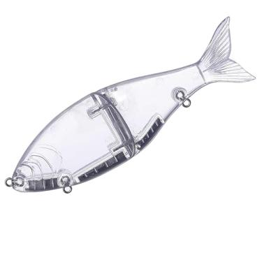 Imagem de 5 peças iscas em branco sem pintura 17,8 cm/77 g isca de natação silenciosa 2 segmentos isca deslizante faça você mesmo artesanal artificial multi articulada isca de pesca