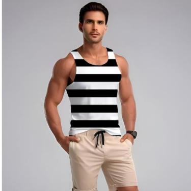 Imagem de Camiseta regata basica listrada listras adulto infantil cor - stammp b