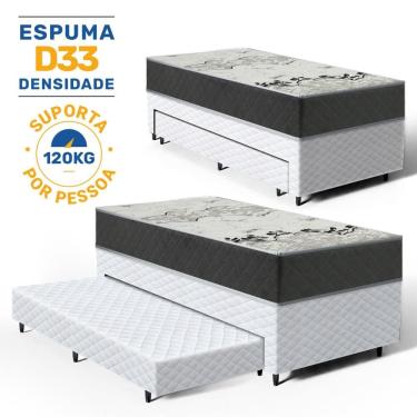 Imagem de Cama Box com Colchão de D33 ISO 3000 Gazin + Auxiliar de Espuma Unique Solteiro 88cm