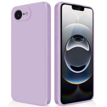 Imagem de GiiYoon Capa para iPhone 16e, capa protetora de corpo inteiro com toque suave e sedoso, case à prova de choque com forro em microfibra - Lilá