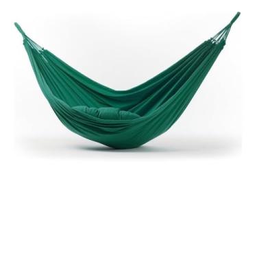 Imagem de Rede De Descanso Dormir Balanço Casal Jeans Reforçada Grande 3,8m x 1,5m - Ideal Para Camping, Hotel, Praia, Acampamento, Jardim, Varando, Sítio, Chácara, Apartamento, Viagem, Fazenda (Verde)