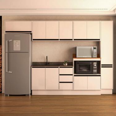 Imagem de Cozinha Completa Koya 12 Portas 3 Gavetas Creme - Politorno, Bege, Mod
