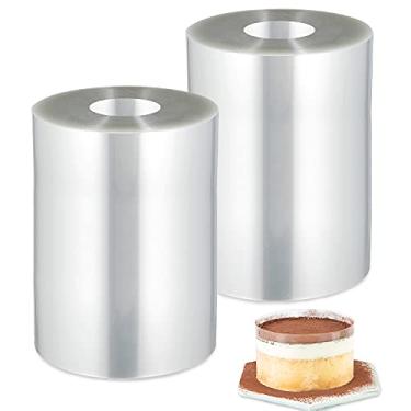 Imagem de Colar de bolo, pacote com 2 rolos transparentes de bolo de mousse tiras transparentes para bolo, rolos de bolo transparentes, folhas de acetato de bolo de mousse para assar mousse de chocolate, decoração de bolos (20 x 994)