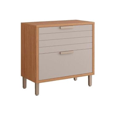 Imagem de Módulo Cozinha Mgm Eloise Balcão C-1 Gaveta E 1 Porta Basculante Riscada 80 Cm Freijo-off White-mgm