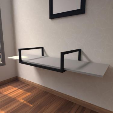 Imagem de Aparador Industrial Cinza Moderno Cantinho Café Escritorio Simples Bancada Suspensa