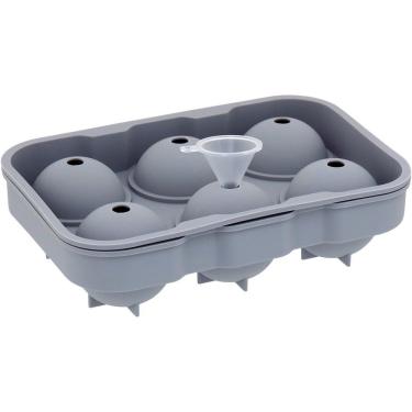 Imagem de Forma De Gelo Bola Com Funil Silicone 5x13x18cm Cinza