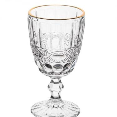 Imagem de Taça De Vidro Libelula Transparente Fio De Ouro 340ml - Lyor
