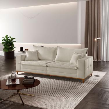 Imagem de Sofá Matrix 02 Módulos De 100cm B25cm Meu Sofá Online A302 Linho Branco
